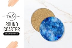 Blue floral round coaster png design Product Image 1