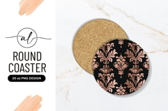 Elegant damask pattern round coaster png design Product Image 1