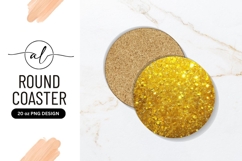Golden glitter round coaster png design Product Image 1