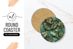 Round coaster with leaf design Product Image 1