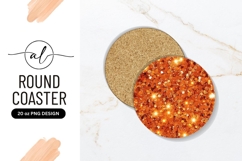 Shimmering orange glitter coaster design Product Image 1