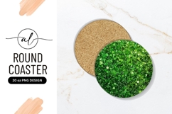 Green confetti round coaster png design Product Image 1