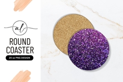 Round coaster with purple glitter design Product Image 1
