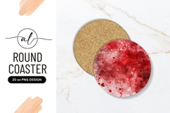 Red splatter round coaster png design Product Image 1