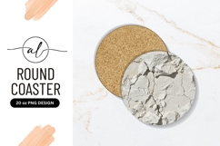 Crushed White Clay Round Coaster Png Texture Product Image 1