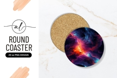 Colorful Nebula In Round Coaster Png Product Image 1