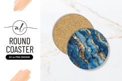 Blue marble round coaster png design Product Image 1