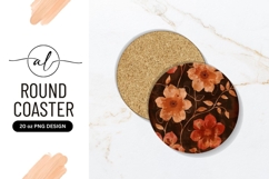 Elegant floral round coaster png design Product Image 1