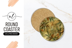 Tropical leaf round coaster png design Product Image 1