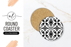 Abstract Floral Pattern Design Round Coaster Png Product Image 1