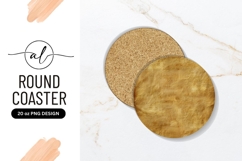 Aged Round Paper Texture Round Coaster Png Product Image 1