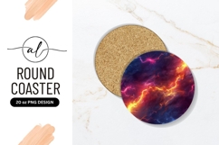 Abstract Nebula Galaxy Lightning Round Coaster Png Product Image 1