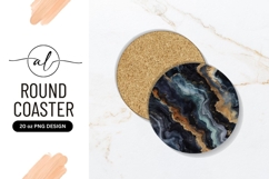Elegant Abstract Art Round Coaster Png Product Image 1