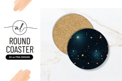 Abstract Space Illustration Round Coaster Png Product Image 1