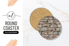 Round Stone Wall Texture Round Coaster Png Product Image 1