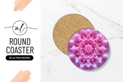 Pink Abstract Fractal Round Coaster Png Product Image 1