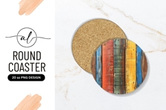Colorful Painted Wood Round Coaster Png Product Image 1