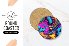 Abstract Colorful Swirls Round Coaster Png Design Product Image 1