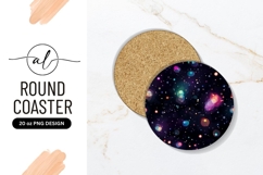 Colorful Space Nebula Illustration Round Coaster Png Product Image 1