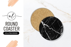 Black Marble Texture Circle Round Coaster Png Product Image 1