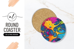 Colorful Abstract Round Coaster Png Product Image 1