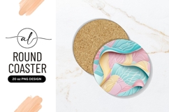 Abstract Pastel Layers Round Coaster Png Design Product Image 1