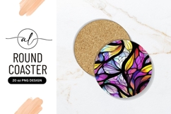 Abstract Colorful Petal Pattern Round Coaster Png Product Image 1