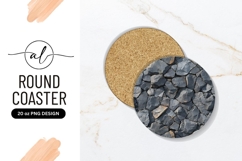 Gray Rock Wall Round Coaster Png Texture Product Image 1