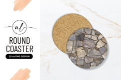 Round Coaster Png With Stone Texture Product Image 1