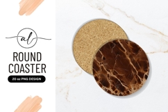 Brown Marble Round Coaster Isolated Design Product Image 1