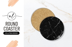 Black Marble Texture Circle Round Coaster Png Product Image 1