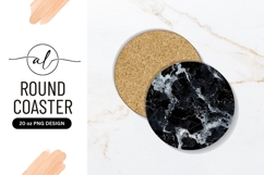 Black And White Marble Texture Round Coaster Product Image 1