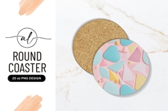 Pastel Abstract Shapes Arrangement Round Coaster Png Product Image 1