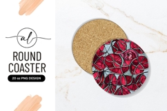 Round Stained Glass Rose Illustration Png Product Image 1
