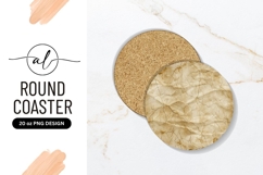 Round Coaster Png with Crinkled Paper Texture Product Image 1