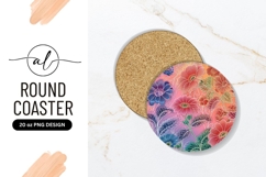 Colorful floral illustration in a round shape with flowers Product Image 1