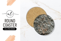 Round Coaster Png Granite Texture in Gray Black and Peach Product Image 1