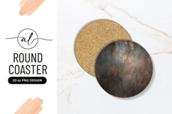 Cracked Round Coaster Png with Rusty Texture Product Image 1