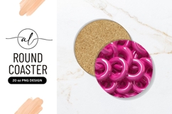 Glossy Pink Ring Shapes Overlapping in a Circular Product Image 1