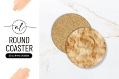 Round Coaster Png of Crumpled Brown Paper Texture Product Image 1