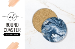 Blue Agate Style Round Coaster Png Product Image 1