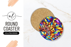 Vibrant Abstract Round Coaster Png Illustration Product Image 1