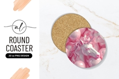 Pink Unicorn Heads and Balloons Round Coaster Png Product Image 1