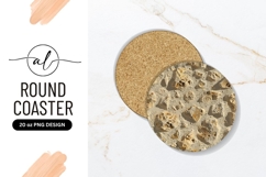 Beige and Brown Stone Texture in a Round Coaster Png Format Product Image 1