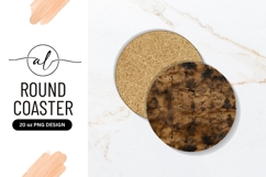 Round Coaster Png with Burnt Paper Texture and Cracks Product Image 1