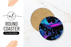 Abstract Splash of Blue and Pink Paint on Black Background Product Image 1