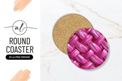 Pink Woven Texture Round Coaster Png Product Image 1