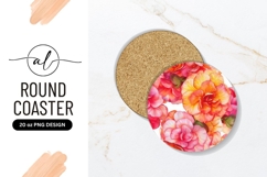 Watercolor Floral Arrangement in a Round Coaster Png Product Image 1