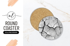 Cracked Concrete Round Coaster Png with Fractured Surface Product Image 1