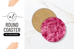 Pink Furry Texture In Round Coaster Png Product Image 1